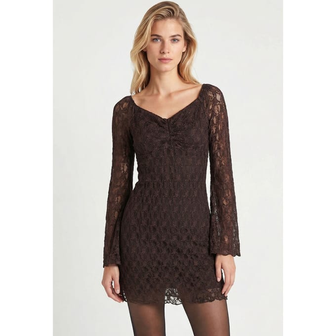 Bardot Kanten Midi Jurk
