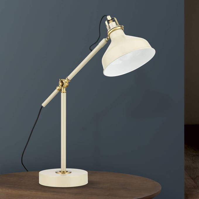 ORION Schiller tafellamp, kaki, metaal, 59 cm hoog, verstelbaar