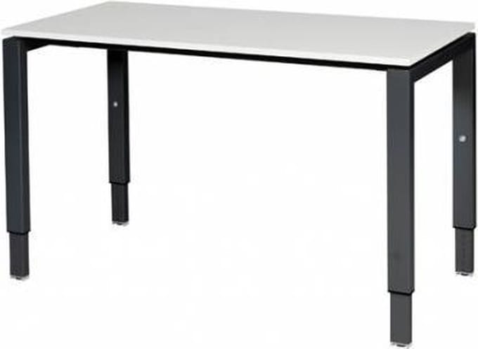 Verstelbaar Bureau - Domino 120x60 wit - zwart frame