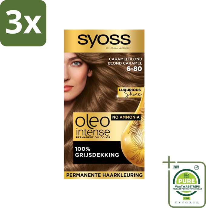 Syoss Oleo Intense - Haarverf - 6-80 - Caramelblond - 115ml x 3