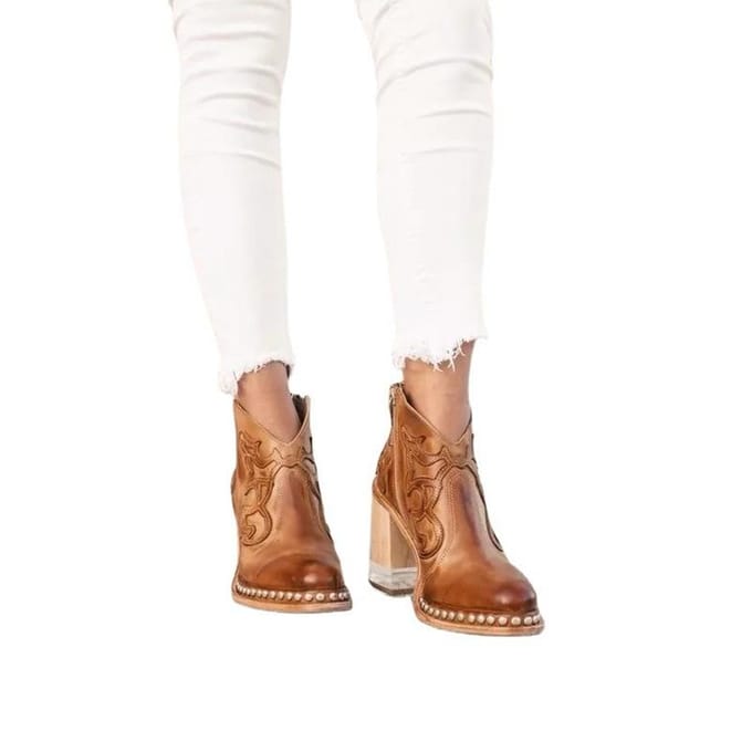 Bottes de mode brodées femmes Rivet cristal talons hauts bottes courtes bottines 43 blanc