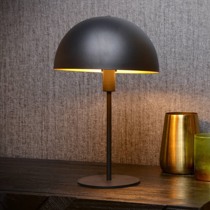 Lucide SIEMON - Tafellamp - Ø 25 cm - 1xE14 - Zwart