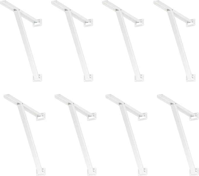 8 x siwitec kantelbeugel in wit, plank voor schuine plafonds, draagvermogen 200 kg, plankbeugel