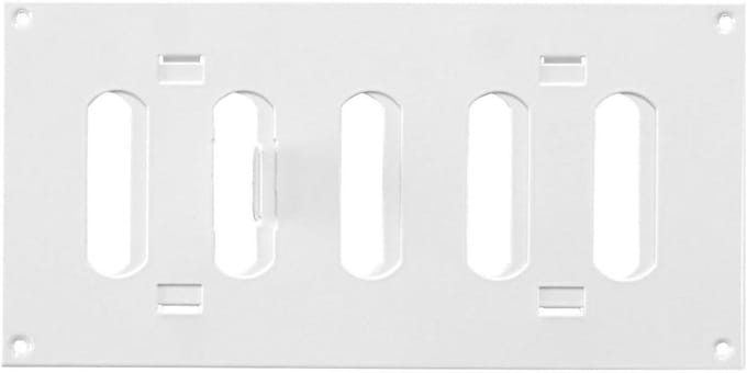 Ventilatierooster Metaal - Kanaalafdekking - Ventilatie Afdekken - Verstelbare Sluiter - 200x100 mm - Wit