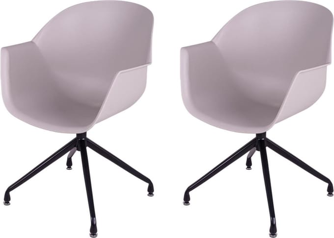 MaximaVida eetkamerstoel Cuyp XXL taupe draaiframe stoelpoten- 2 stuks
