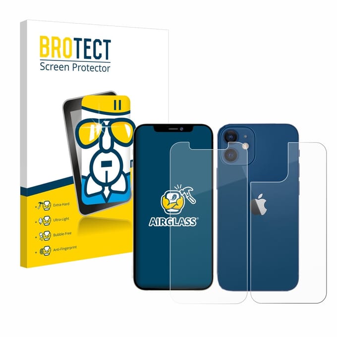 Screenprotector voor Apple iPhone 12 / 12 Pro (Voorkant + Achterkant) Beschermglas transparant