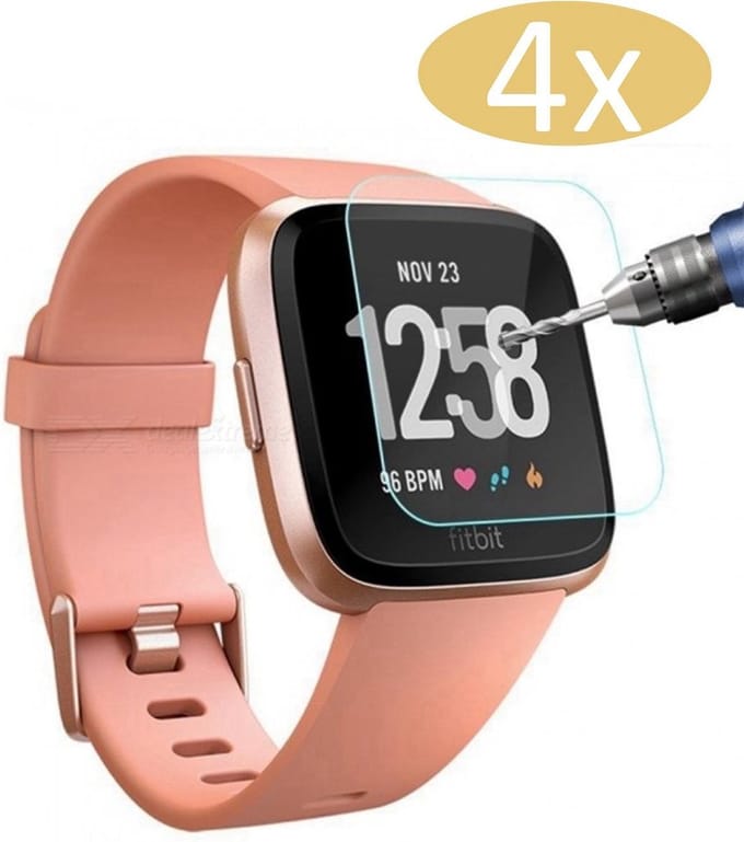4x Screenprotector geschikt voor Fitbit Versa - GlassGuard Screen Protector