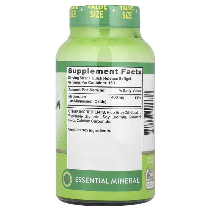 Nature's Truth, Magnesium, Extra Sterkte, 400 mg, 150 Snel Vrijkomende Softgels