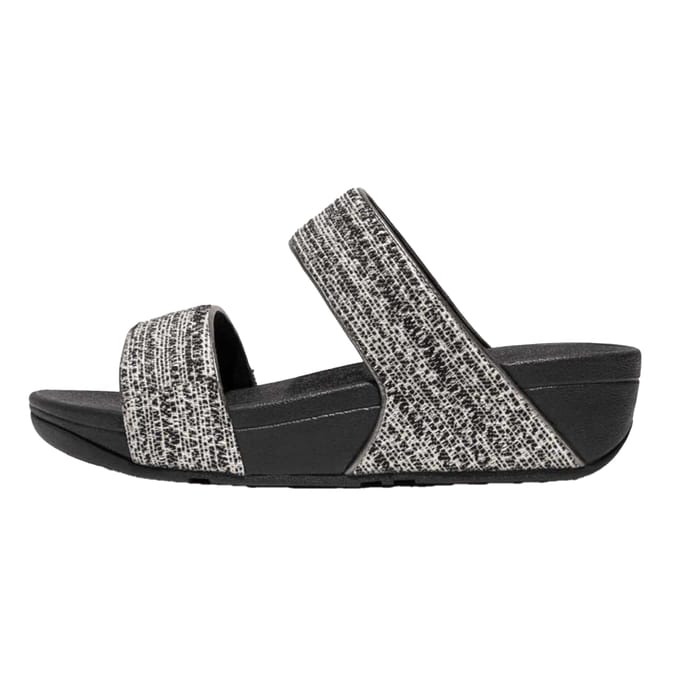 Fit Flop Dames/Dames Lulu Shimmer Weave Sliders (Zwart)