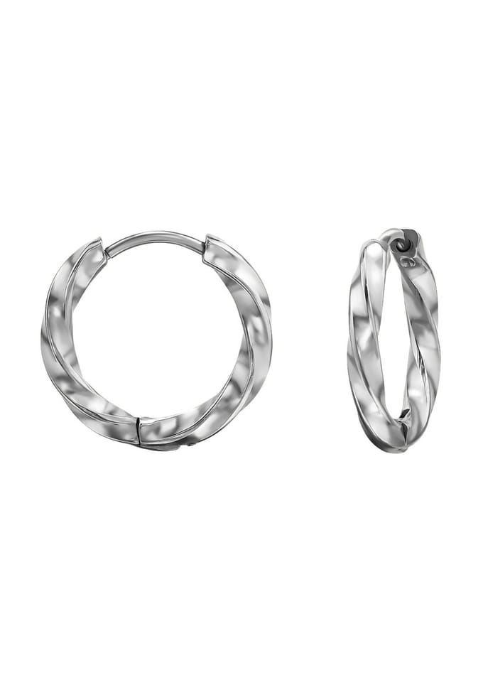 12mm RVS Huggie Oorbellen met Diamantslijpsel