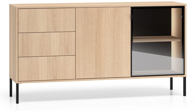 Selsey Barnee – Dressoir 2-deurs, 2 lades, Lindberg eiken, 160 cm