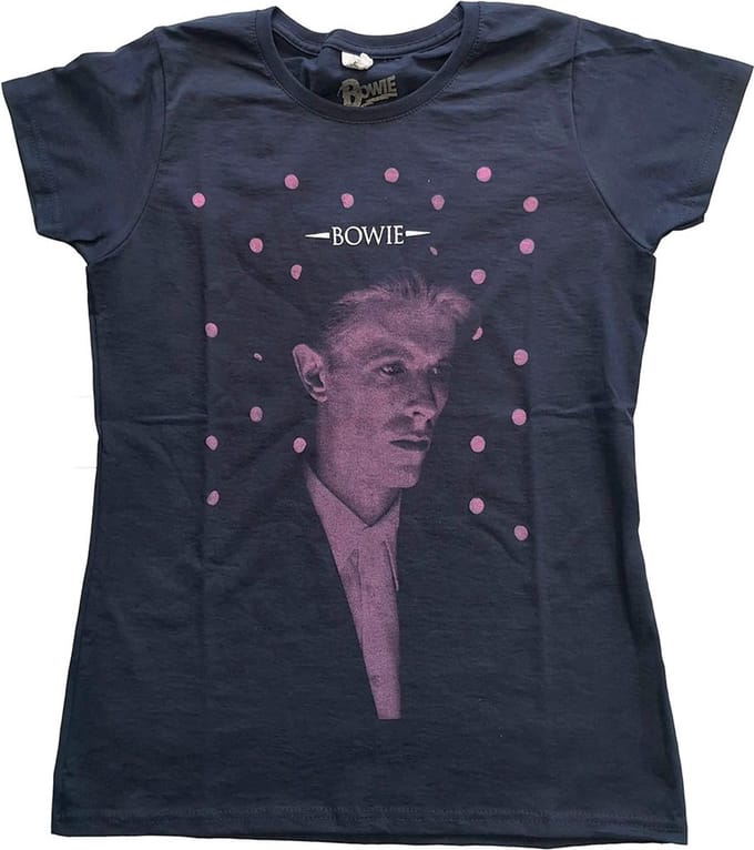 David Bowie - Dots Dames T-shirt - L - Blauw