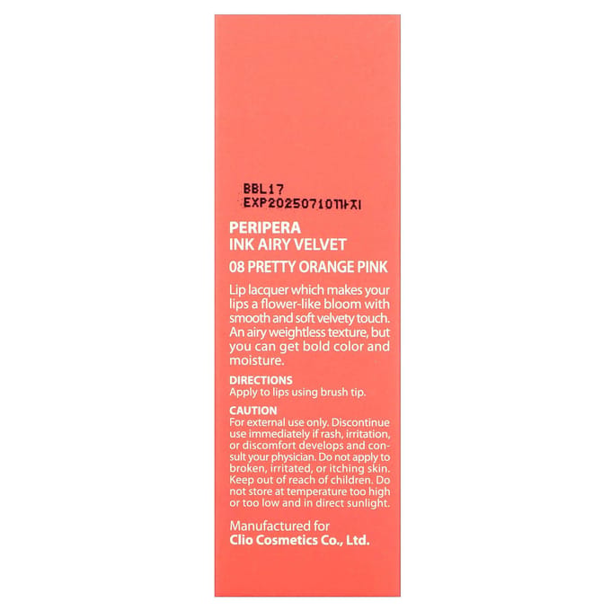 peripera - Ink Airy Velvet AD - 15 Colors #08 Pretty Orange Pink