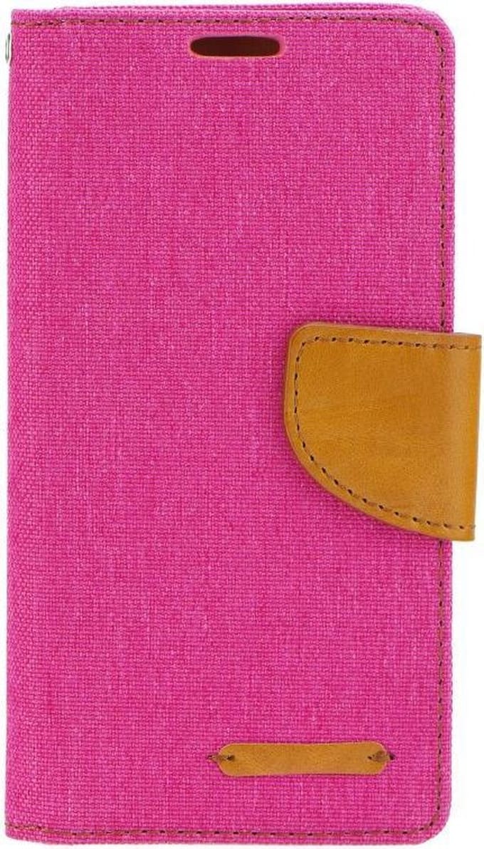 Canvas Book case - Geschikt voor de Apple iPhone 7/8 -roze