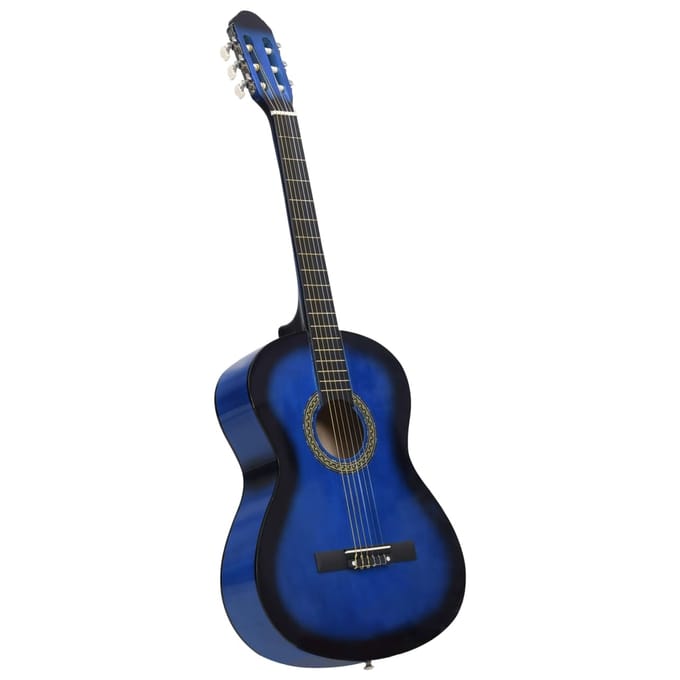 vidaXL - Gitaar - klassiek - beginner - met - tas - 4/4 - 39" - blauw