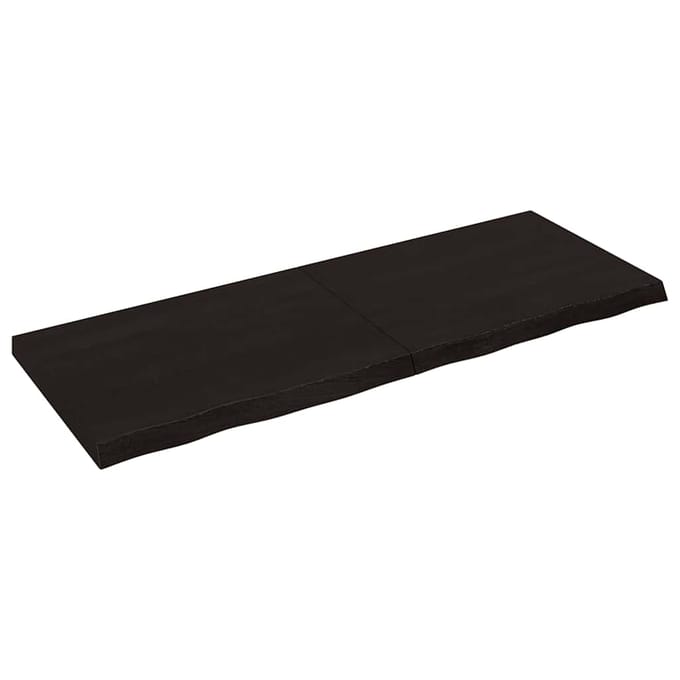 vidaXL - Wandschap - behandeld - massief - eikenhout - donkerbruin