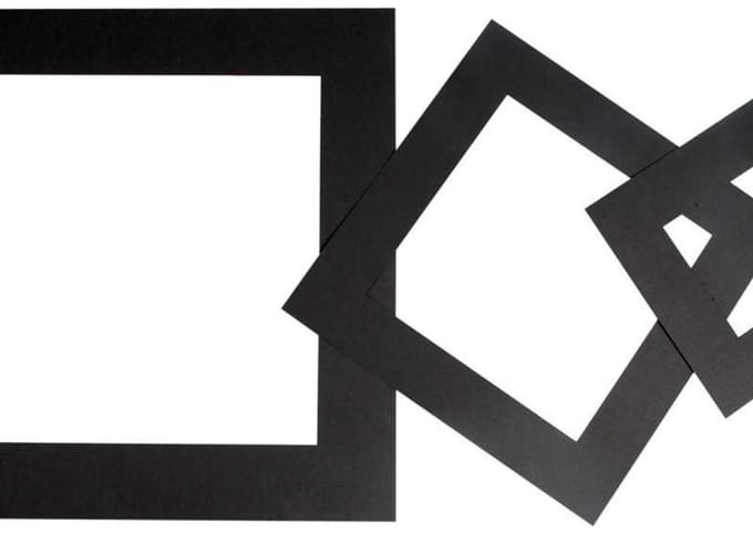 Passepartout lijsten, dikte 0,4 mm, zwart, 75 assorti