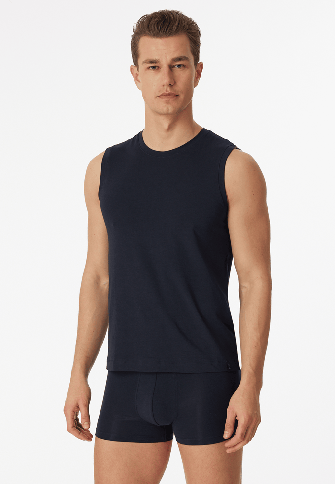 Tanktop met modieus model, blauwzwart - Long Life Soft 8