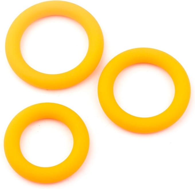 Siliconen cockring set oranje 30 - 40 mm