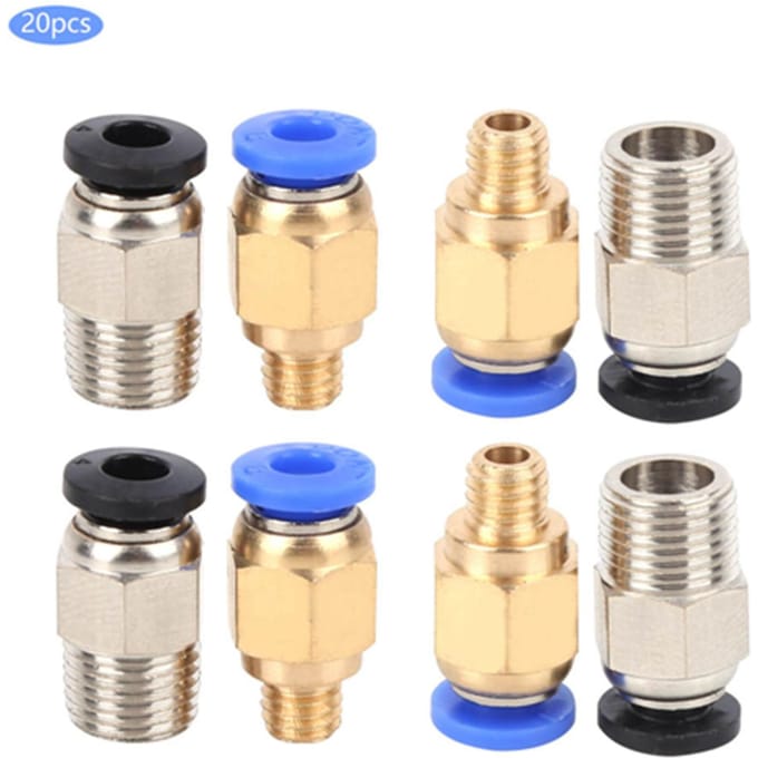 20 stuks Rechte Pneumatische Koppeling Push Connect voor Bowden Ex 3D-printers PC4-M10 PC4-M6