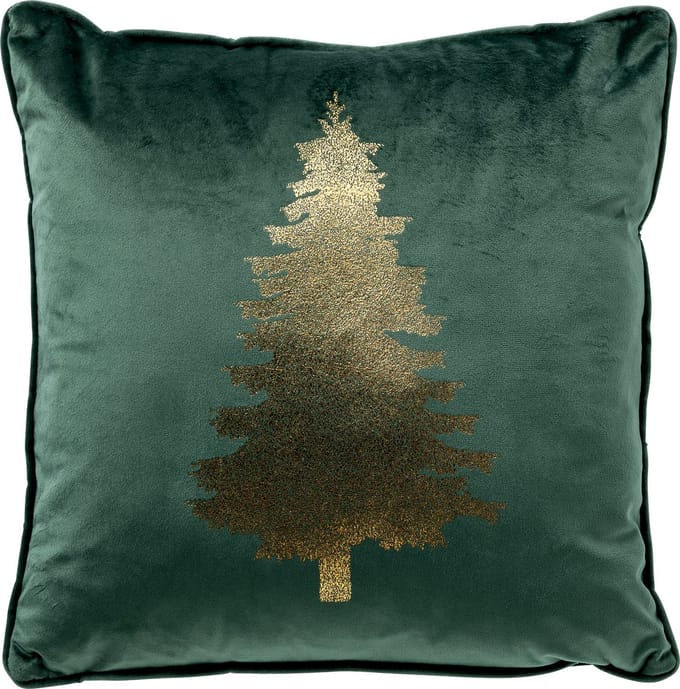 TREE - sierkussen 45x45 cm - kerst - fluweel - Mountain View - groen