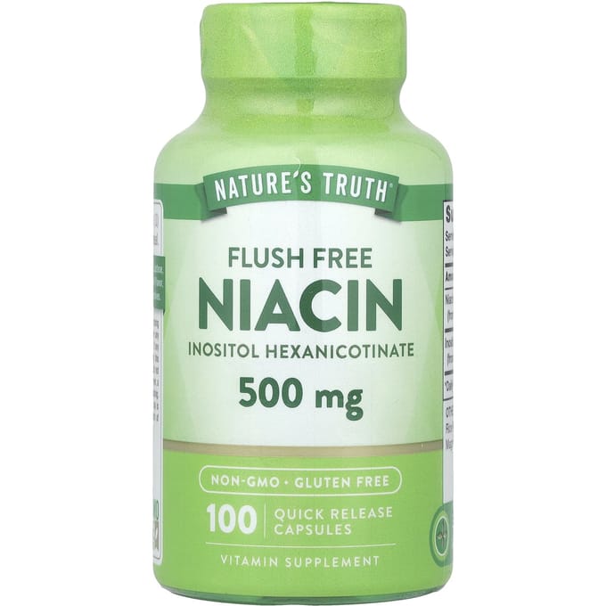 Nature's Truth, Flush-vrije Niacine, 500 mg, 100 Snel oplosbare Capsules