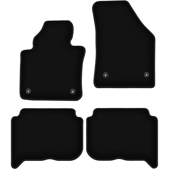 BASIC zwarte veloursmatten voor: Volkswagen Touran I FL minivan (2010-2015)