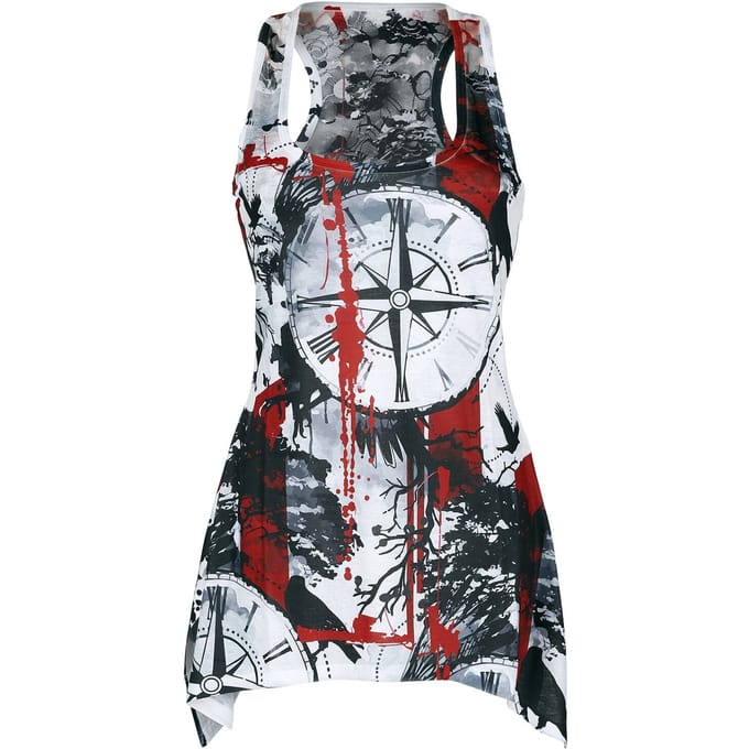 Innocent Top - Forest Compass Lace Panel Vest - S tot 4XL - voor Vrouwen - meerkleurig
