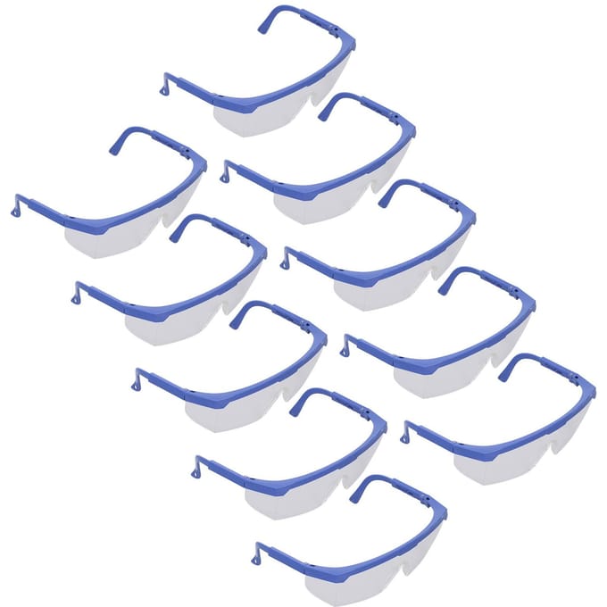 10 stuks Veiligheidsbril Plastic Beschermende Bril Verstelbare Oogbescherming Set Kit voor Laboratorium white