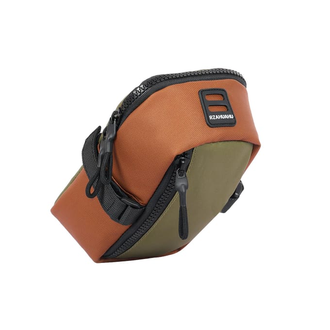 Sacoche de selle de vélo de grande capacité, sac de siège arrière extensible et étanche, sac sous le siège de vélo vert