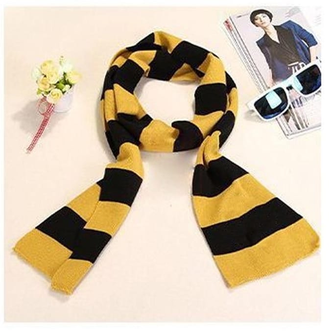 School Gestreepte Sjaal Geel en Zwart Kleur Gestreept Print Zachte Sjaal voor Jongens Meisjes Winter yellow