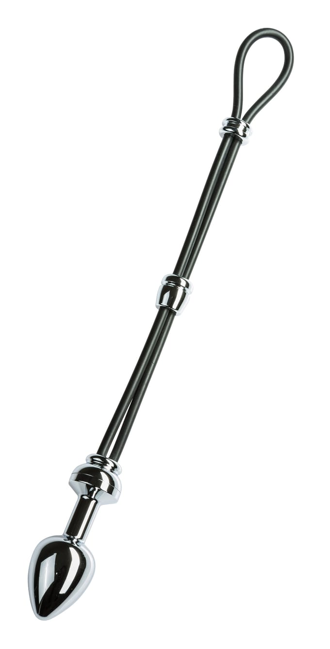 Cock-Grip Aluminium kleine Butt plug met cockring - Chroom
