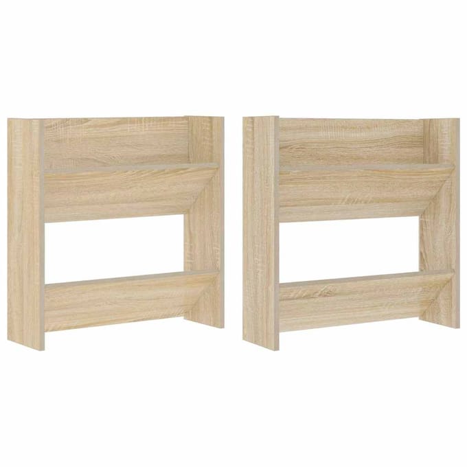 vidaXL - Wandschoenenkasten - 2 - st - 60x18x60 - cm - spaanplaat - sonoma - eiken