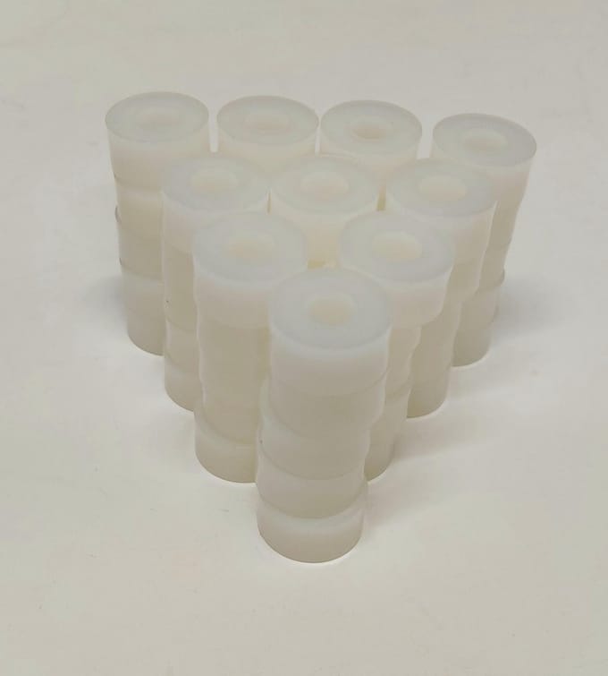 AFSTANDSBUS - OPVULRING - SPACER - 20 MM X 10.0 MM X 8.4 MM - PA - 50 STUKS - VOOR M8 - WIT