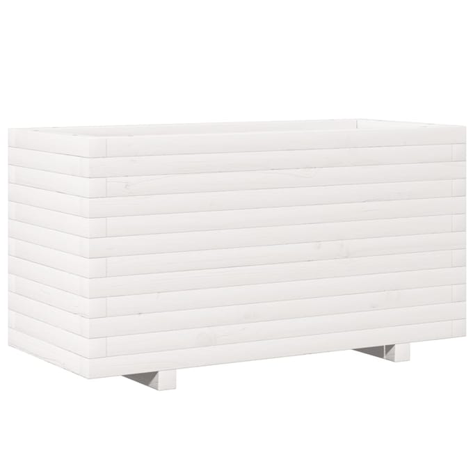 vidaXL - Plantenbak - 90x40x49,5 - cm - massief - grenenhout - wit
