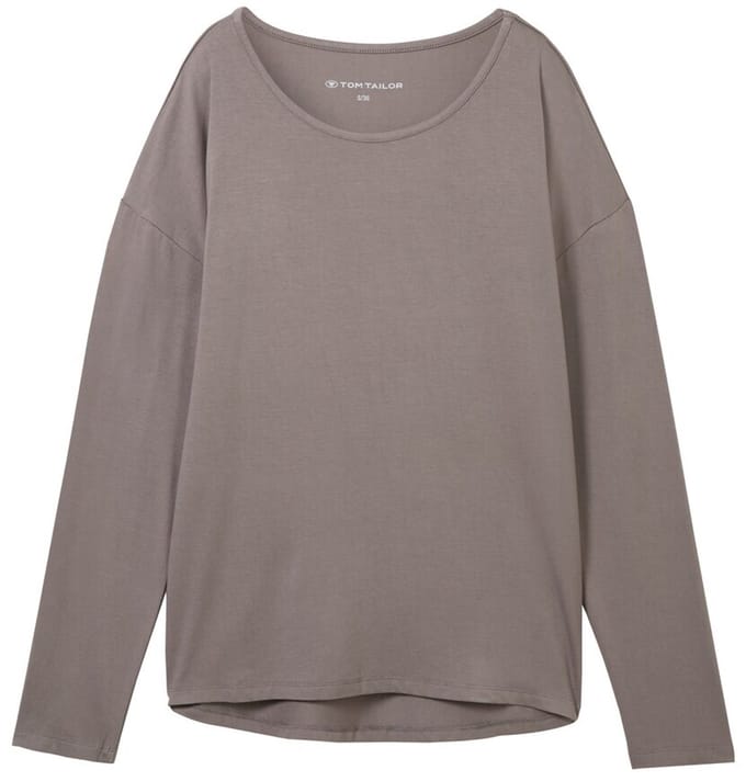 Tom Tailor - Loungewear shirt met lange mouwen - Maat S/36 - grey-medium-solid