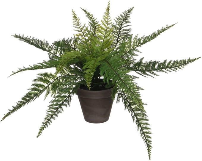 Kunstplant mica varen groen in pot stan grijs | 4 stuks