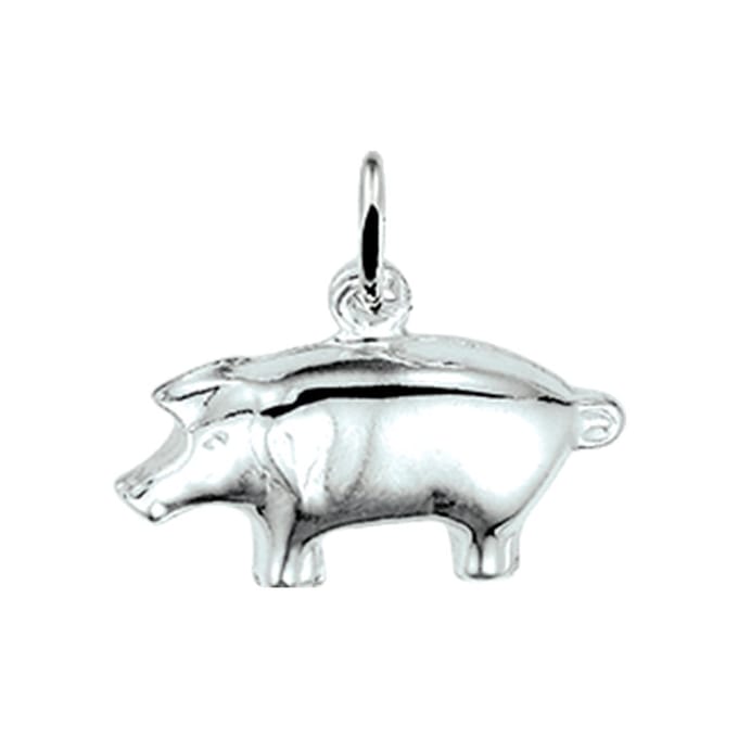 hanger varken zilver wit 1009099