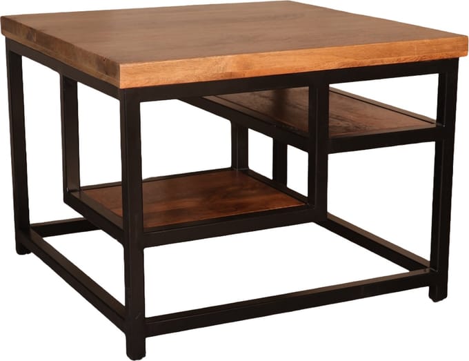 Salontafel industrieel mangohout Sunny 60cm side table massief hout mango bijzettafel