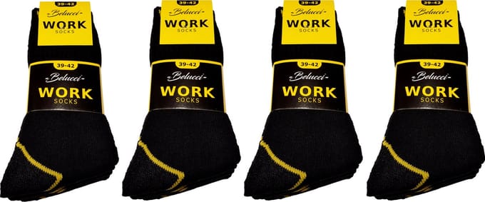 Belucci Premium Werksokken - 20 paar - Zwart - Maat 39/42