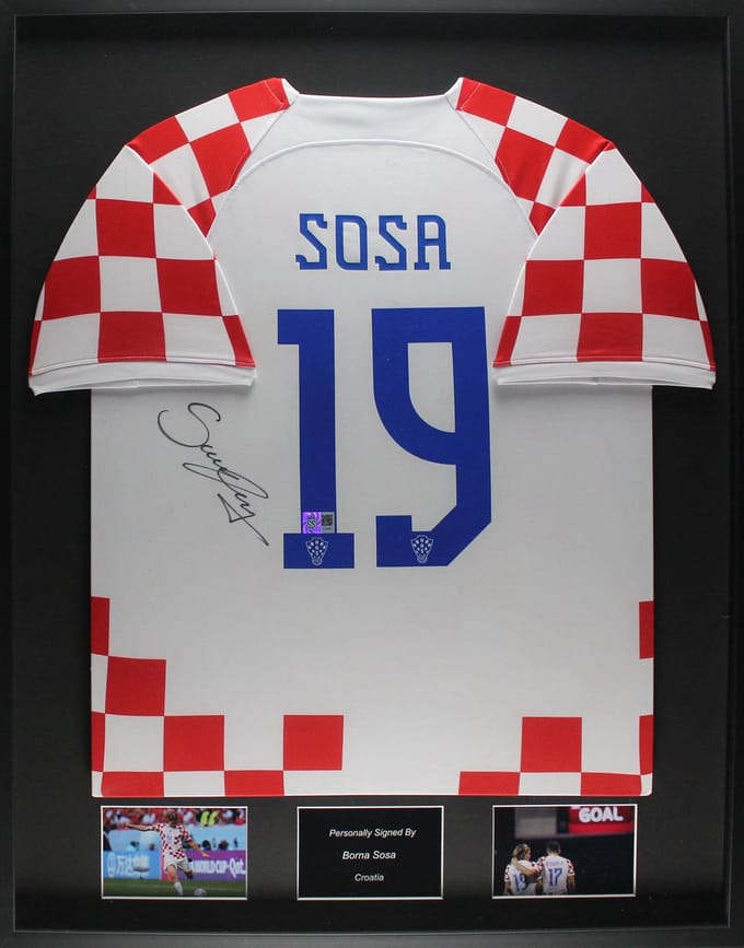 Borna Sosa Kroatie 22/23 ingelijst thuis shirt
