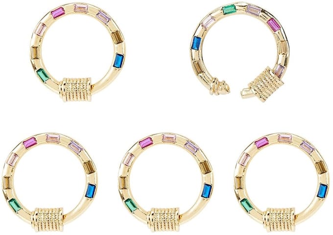 Dailygoods - Set van 5 Echte 18K Vergulde Karabijnhaak Slots