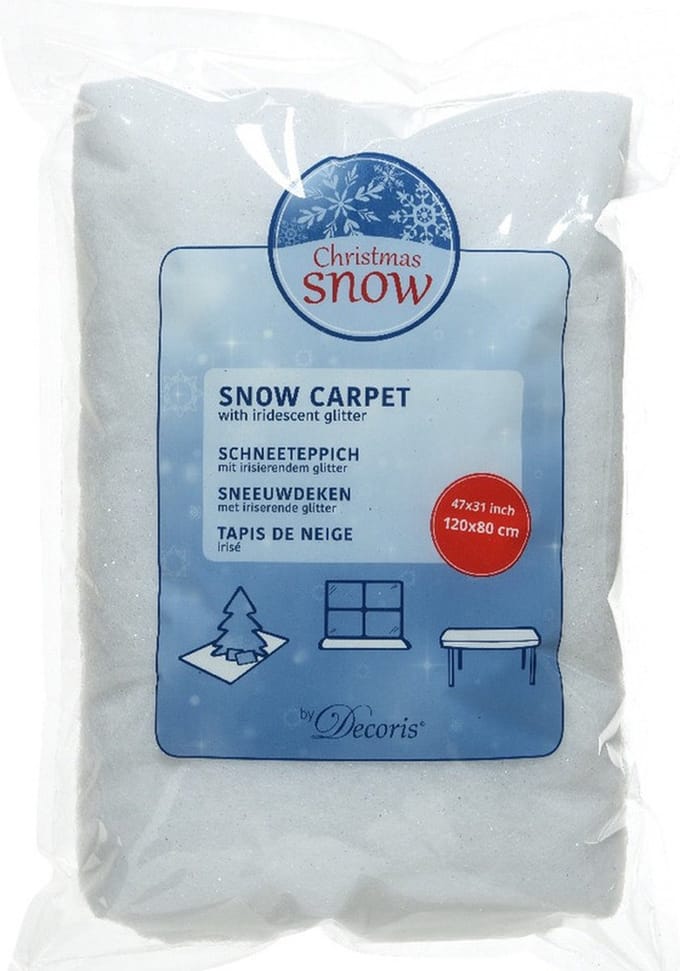Decoris sneeuwdeken - sneeuwtapijt - 120 x 80 cm - polyester - winterlandschap decoratie