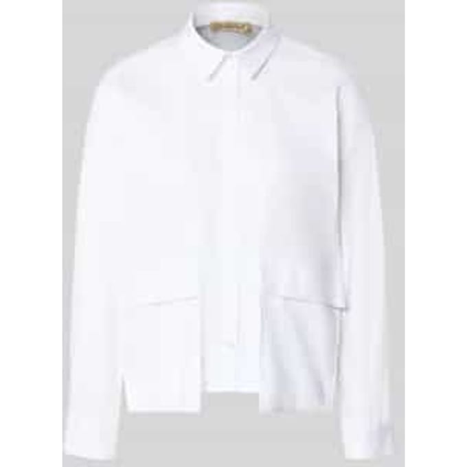 regular fit overhemdblouse van katoenmix