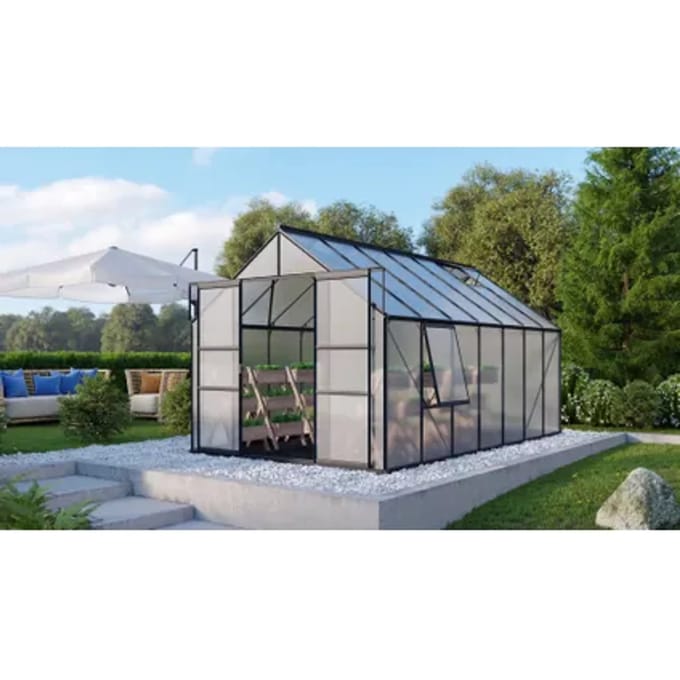 Vitavia Tuinkas Meridian 2 11500 - Polycarbonaat 4mm - Zwart - 257x445x232cm