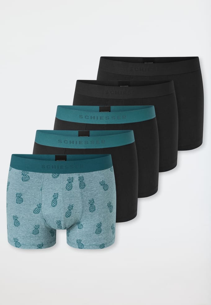 Schiesser 5PACK Shorts - 95/5 Multipacks Onderbroek - zwart, groen