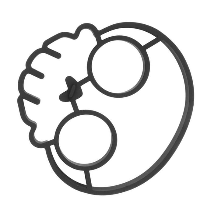 Grappig Skelet Hoofd Spiegelei Vorm Siliconen Anti-aanbak Eivorm Ring Creatieve Pannenkoek Vorm gray