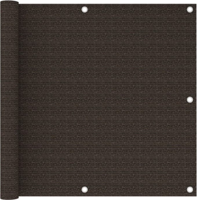 vidaXL - Balkonscherm - 90x300 - cm - HDPE - bruin