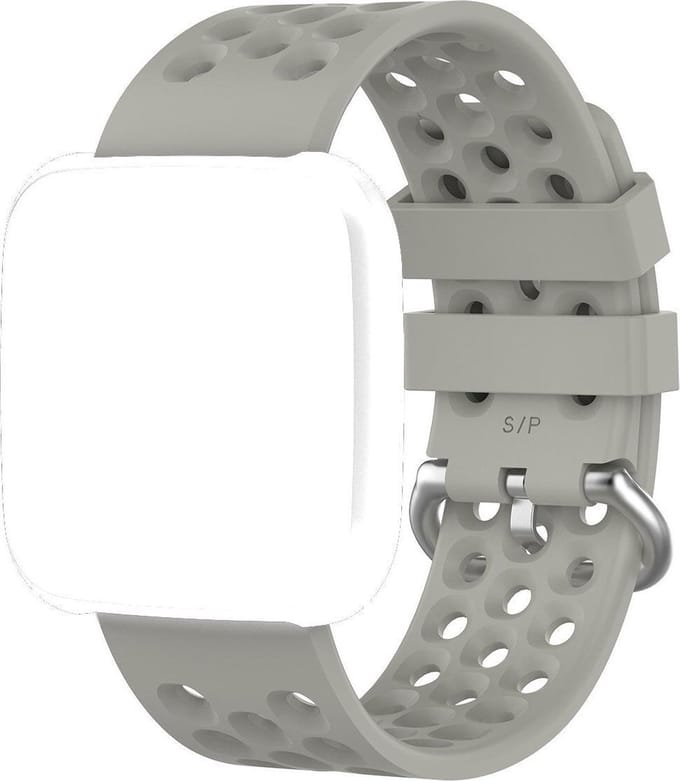KELERINO. Siliconen bandje geschikt voor Fitbit Versa 2 (Lite) - Grijs - Large