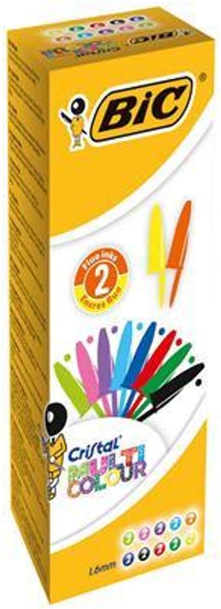 BIC balpennen - 20 stuks - Cristal Multicolor (1,6 mm, diverse kleuren) - back to school